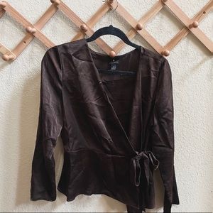 Brown Vneck Blouse